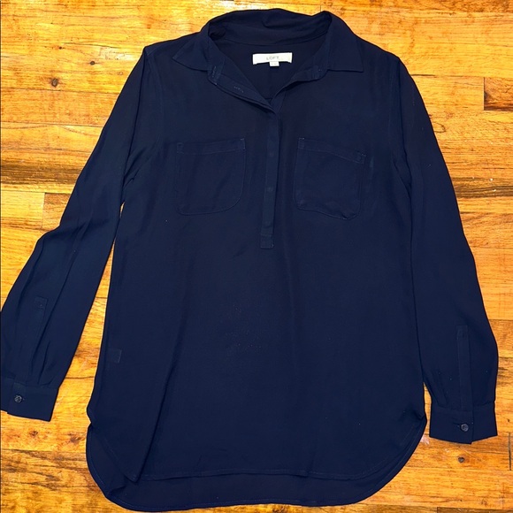 LOFT Tops - LOFT Navy Blue Tunic shirt - Medium